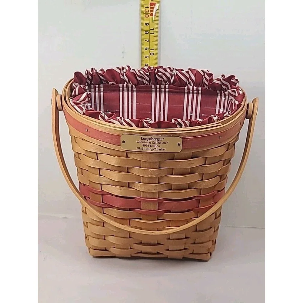 Vintage Longaberger 1998 Christmas Collection Glad Tidings Basket Combo